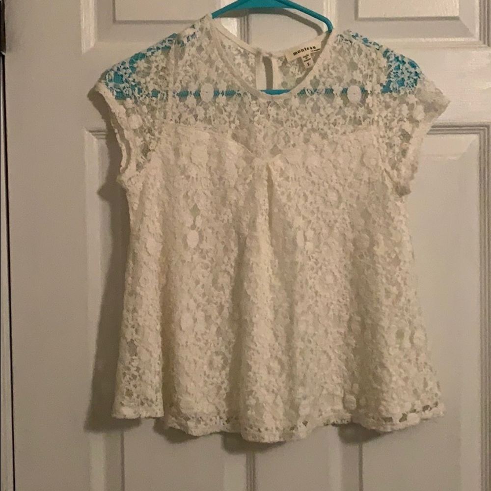 Monteau white lace shirt
